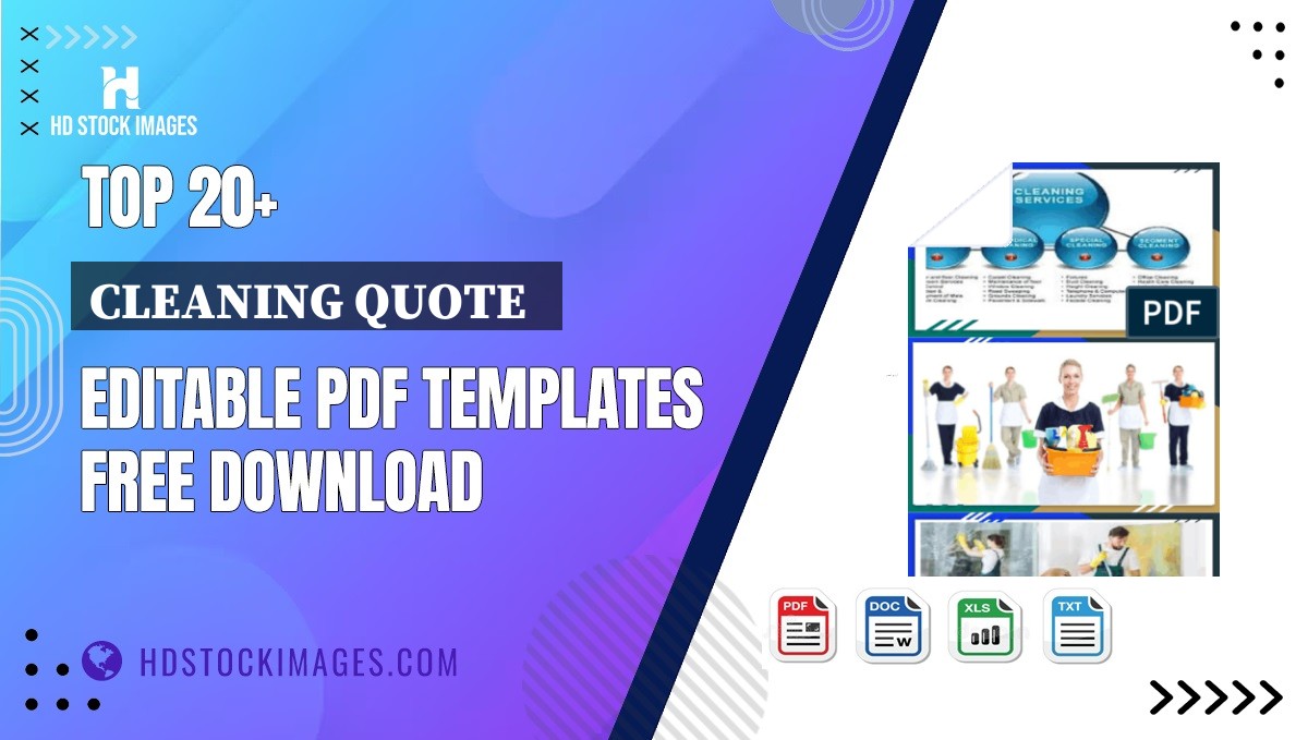 Top 20+ Cleaning Quote   Editable PDF Templates Free Download