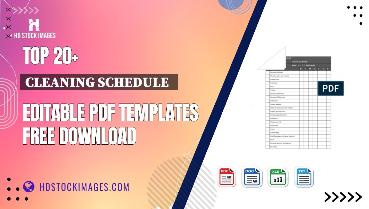 Top 20+ Cleaning Schedule   Editable PDF Templates Free Download