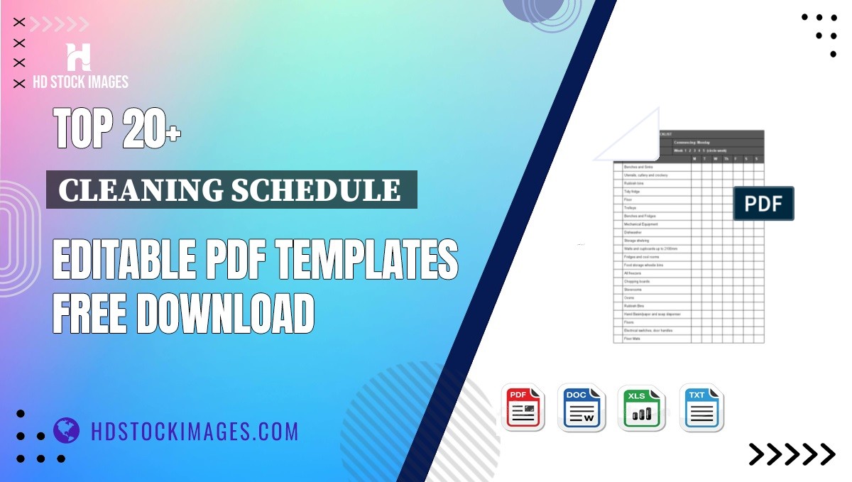 Top 20+ Cleaning Schedule  Editable PDF Templates Free Download