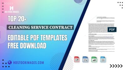 Top 20+ Cleaning Service Contract Editable PDF Templates Free Download