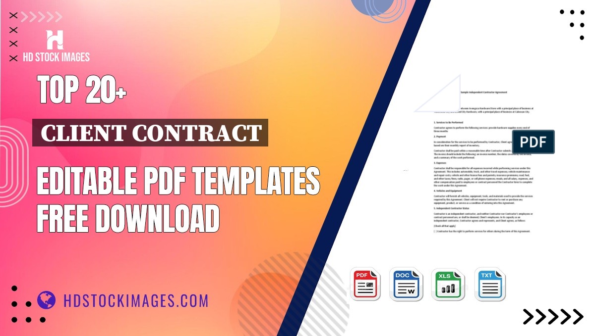 Top 20+ Client Contract Editable PDF Templates Free Download