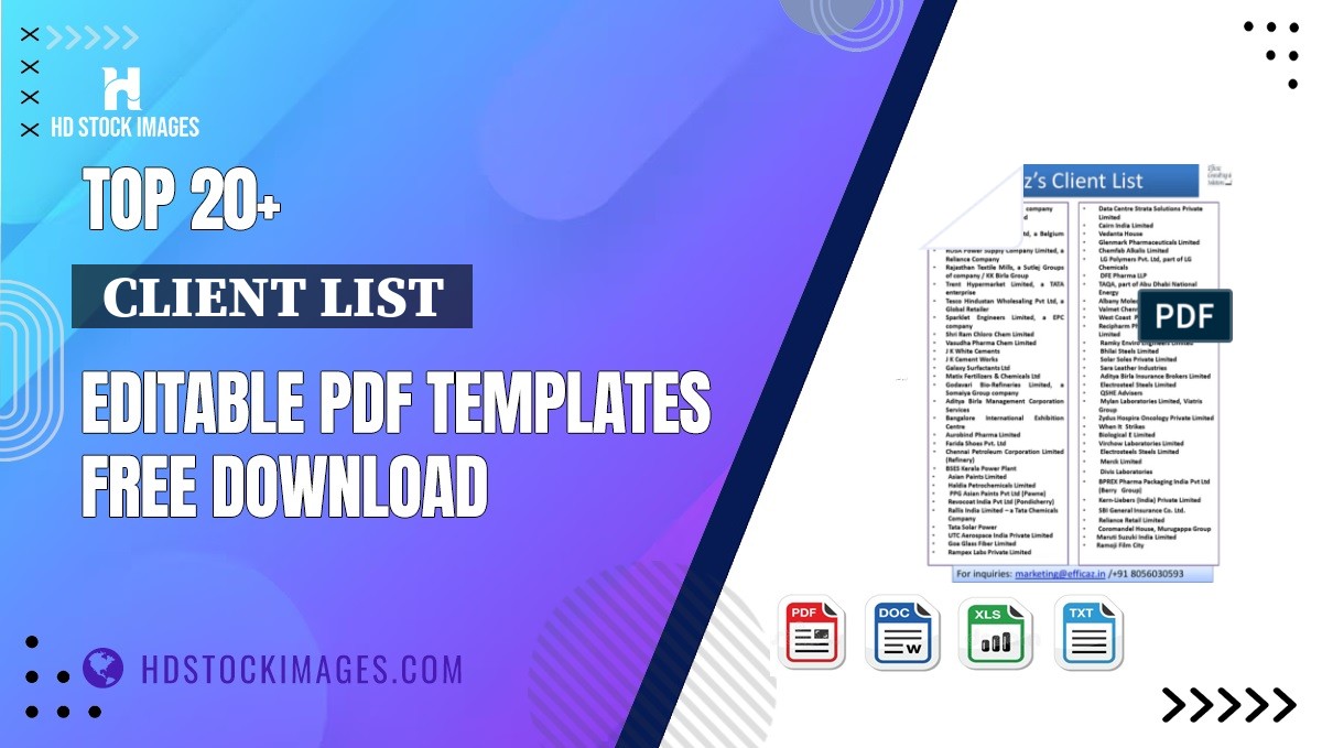 Top 20+  Client List  Editable PDF Templates Free Download