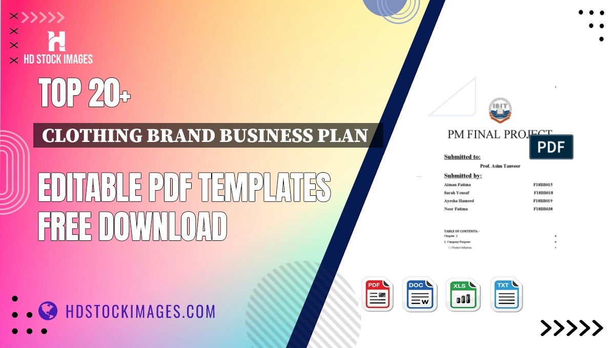 Top 20+ Clothing Brand Business Plan   Editable PDF Templates Free Download