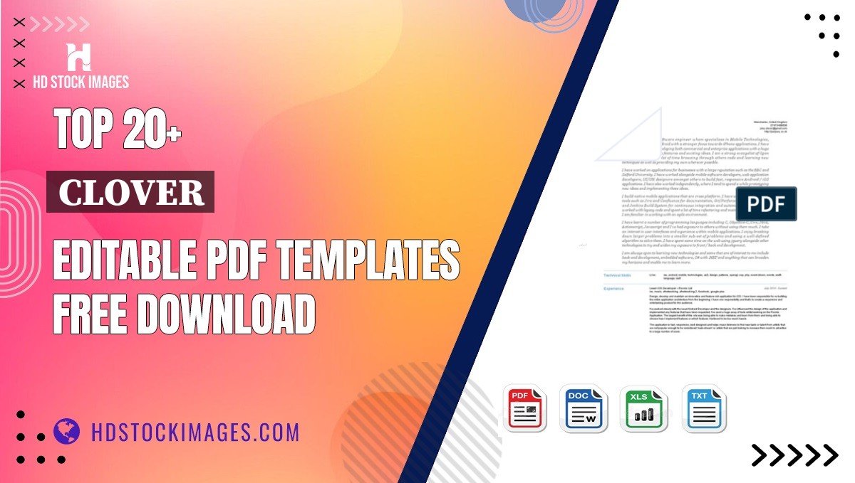 Top 20+ Clover Editable PDF Templates Free Download