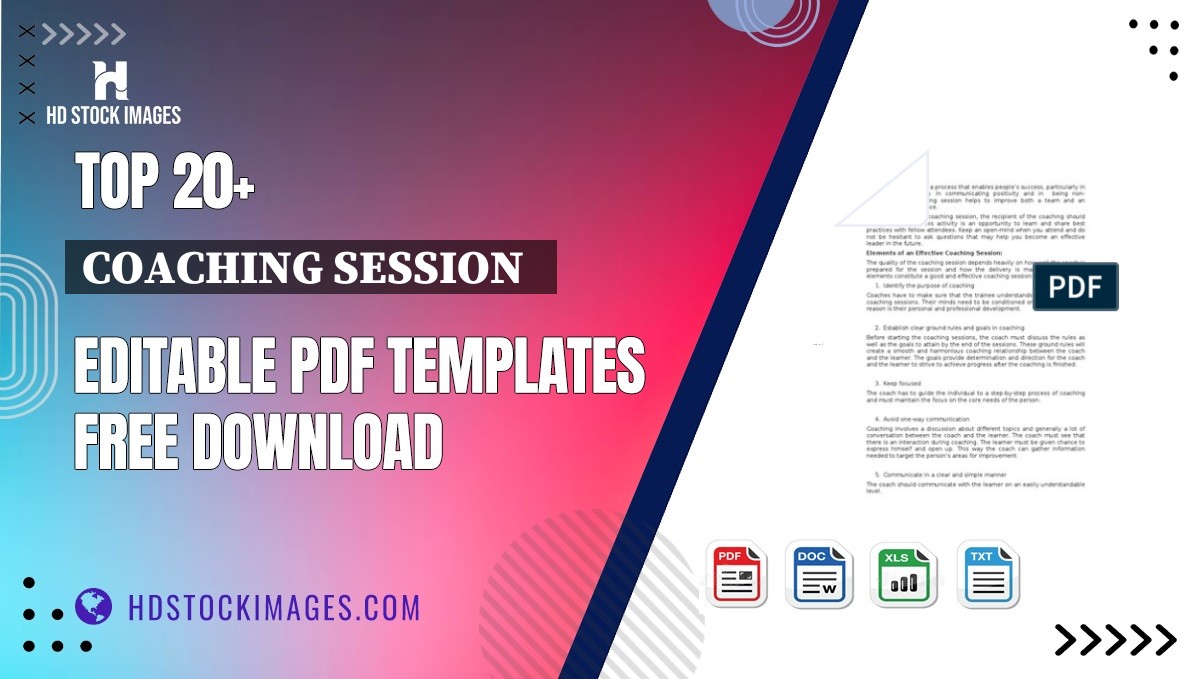 Top 20+ Coaching Session   Editable PDF Templates Free Download