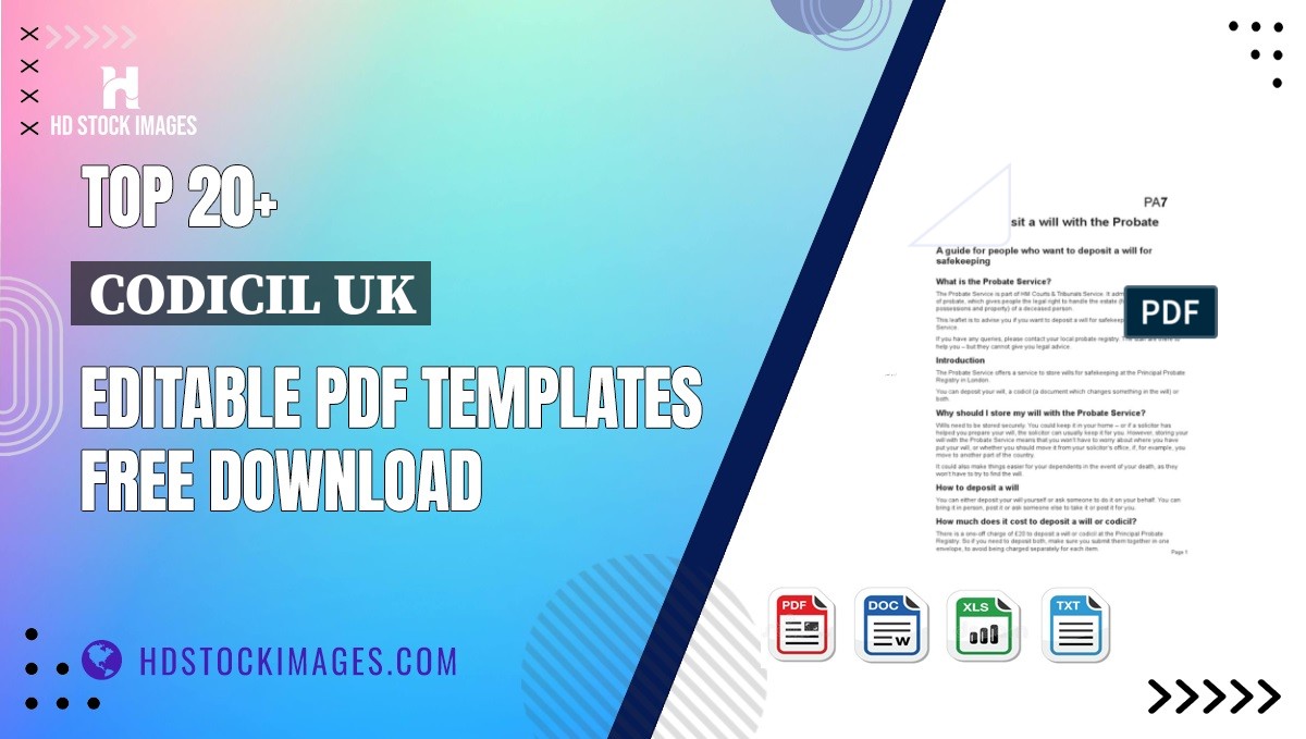 Top 20+ Codicil Uk Editable PDF Templates Free Download