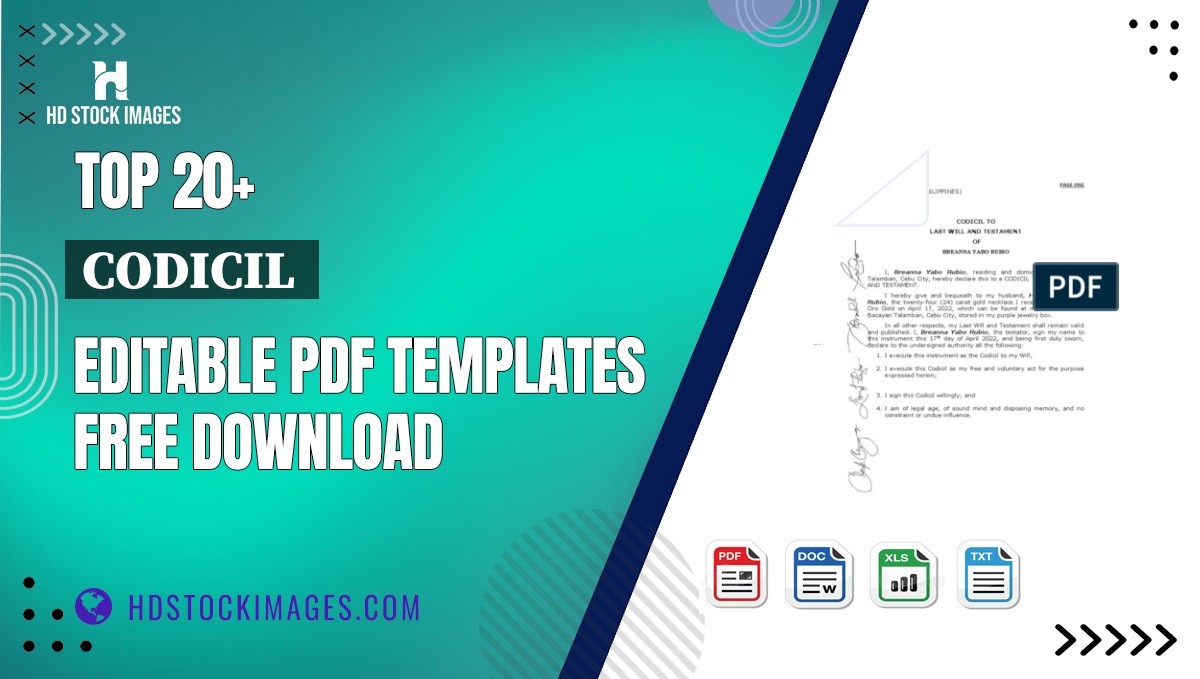 Top 20+ Codicil  Editable PDF Templates Free Download