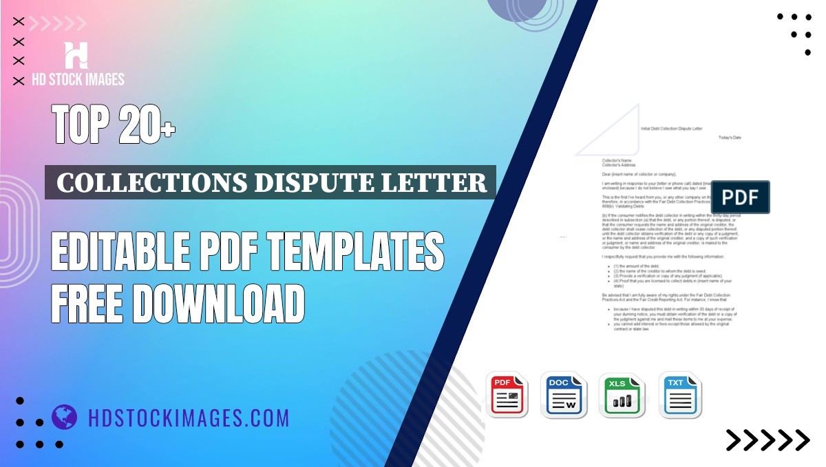 Top 20+ Collections Dispute Letter Editable PDF Templates Free Download