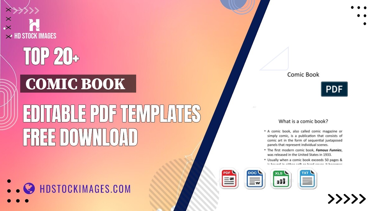 Top 20+ Comic Book   Editable PDF Templates Free Download