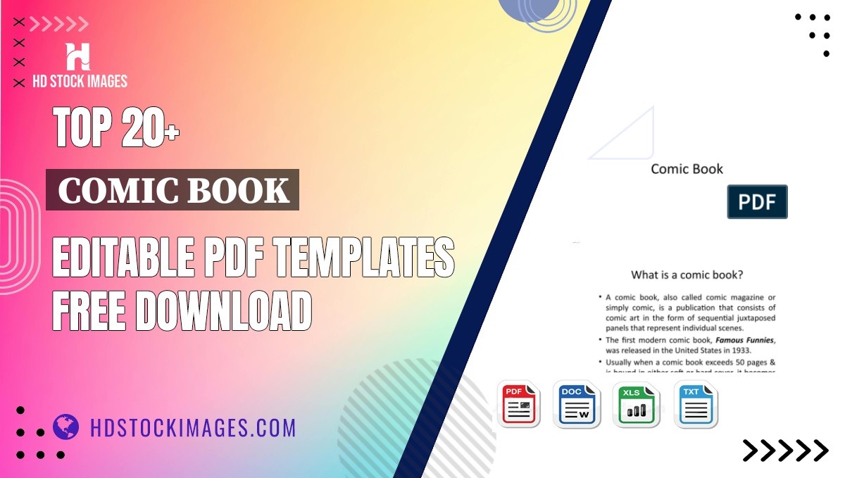 Top 20+ Comic Book Editable PDF Templates Free Download