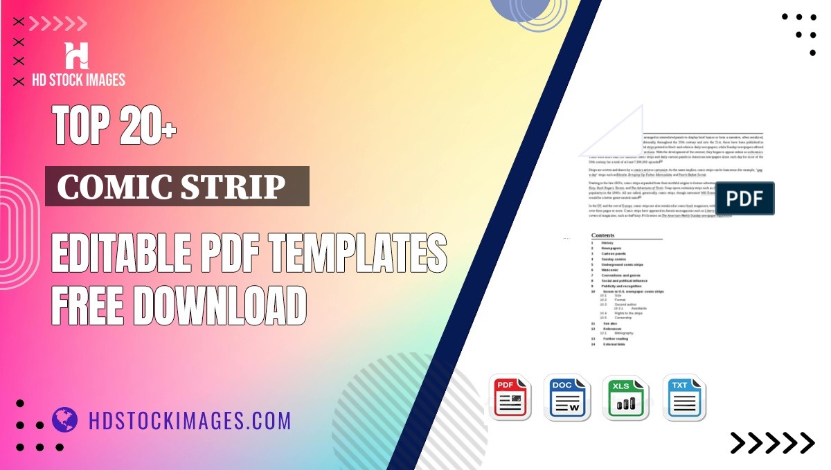 Top 20+ Comic Strip   Editable PDF Templates Free Download