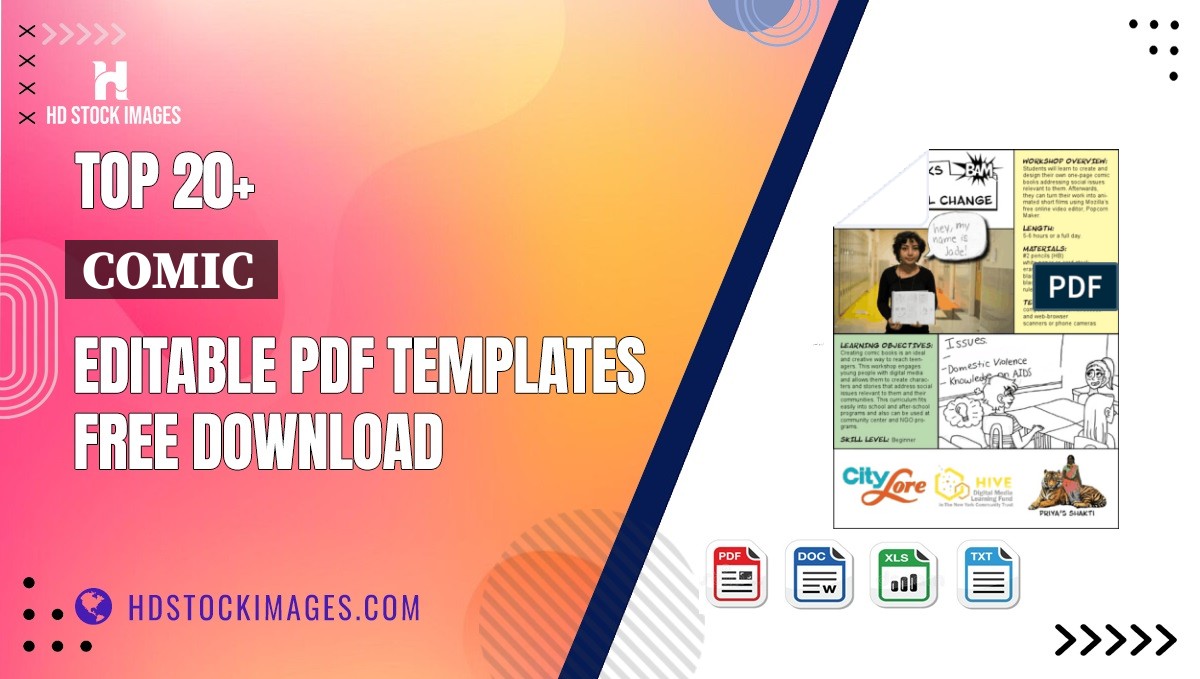 Top 20+ Comic  Editable PDF Templates Free Download