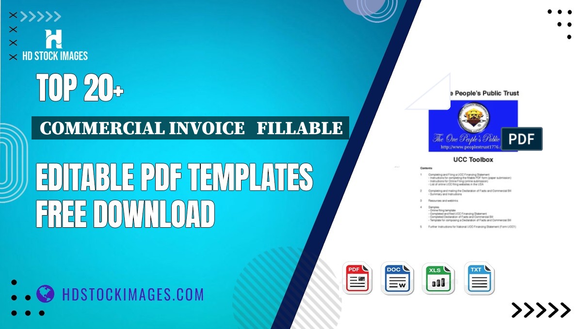 Top 20+ Commercial Invoice   Fillable Editable PDF Templates Free Download