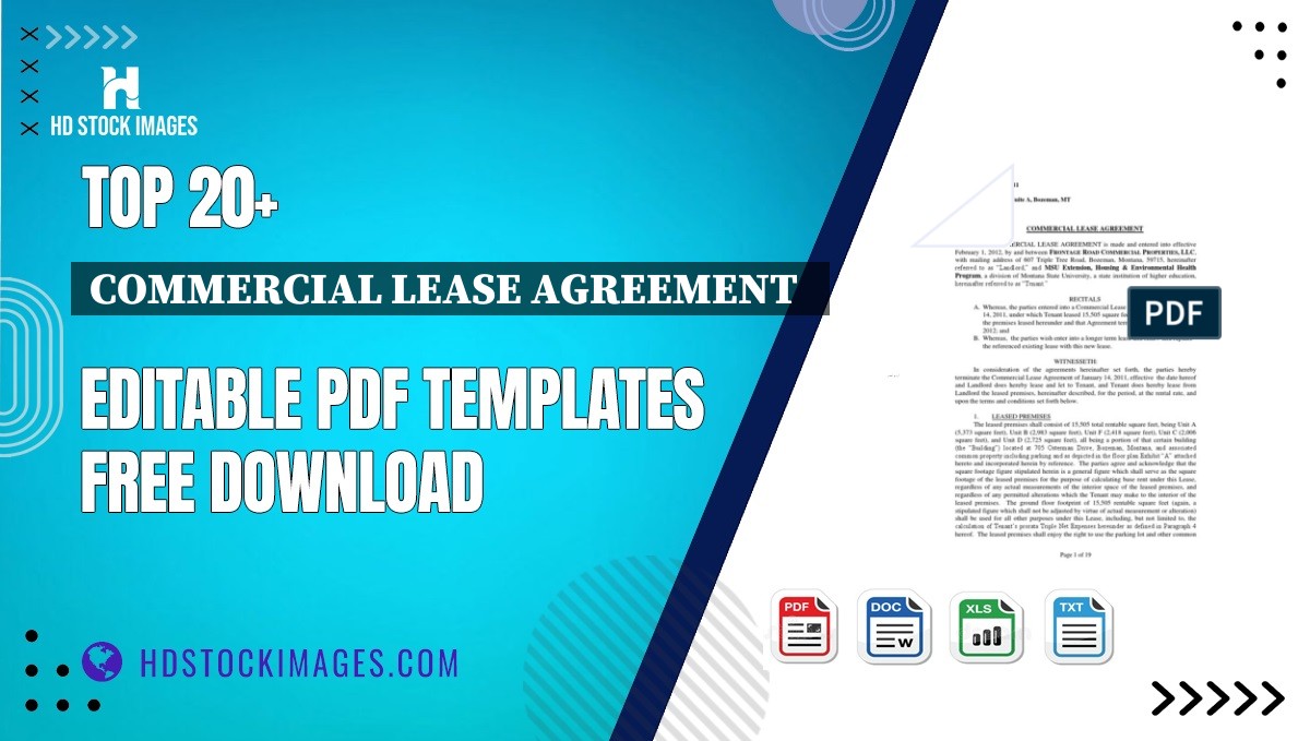 Top 20+ Commercial Lease Agreement   Editable PDF Templates Free Download