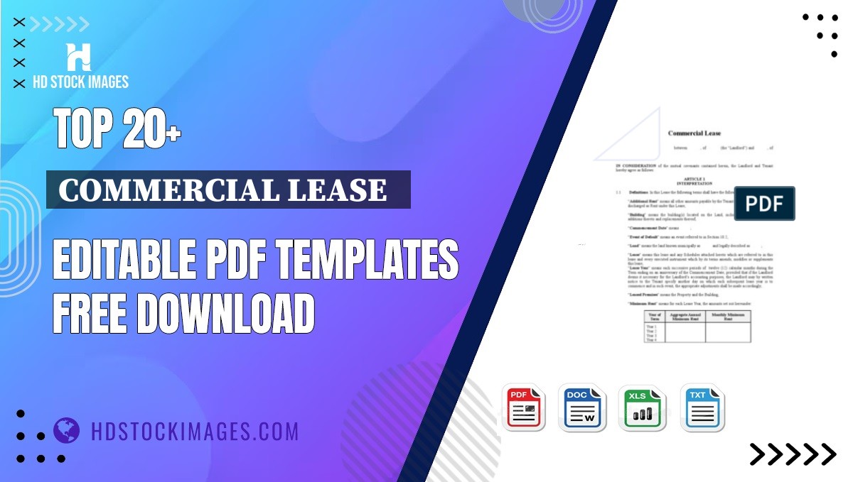 Top 20+ Commercial Lease   Editable PDF Templates Free Download