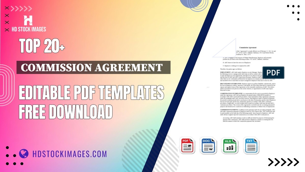 Top 20+ Commission Agreement   Editable PDF Templates Free Download