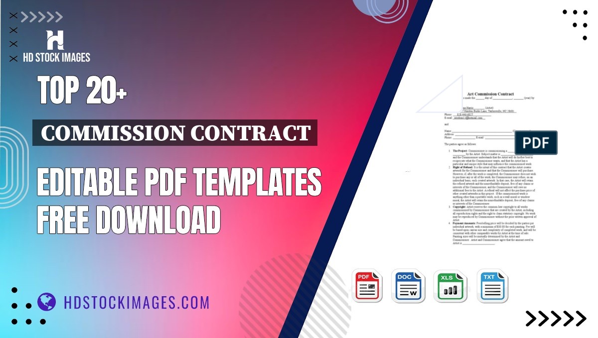 Top 20+ Commission Contract Editable PDF Templates Free Download