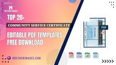 Top 20+ Community Service Certificate Editable PDF Templates Free Download