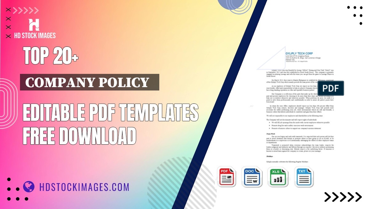 Top 20+ Company Policy   Editable PDF Templates Free Download