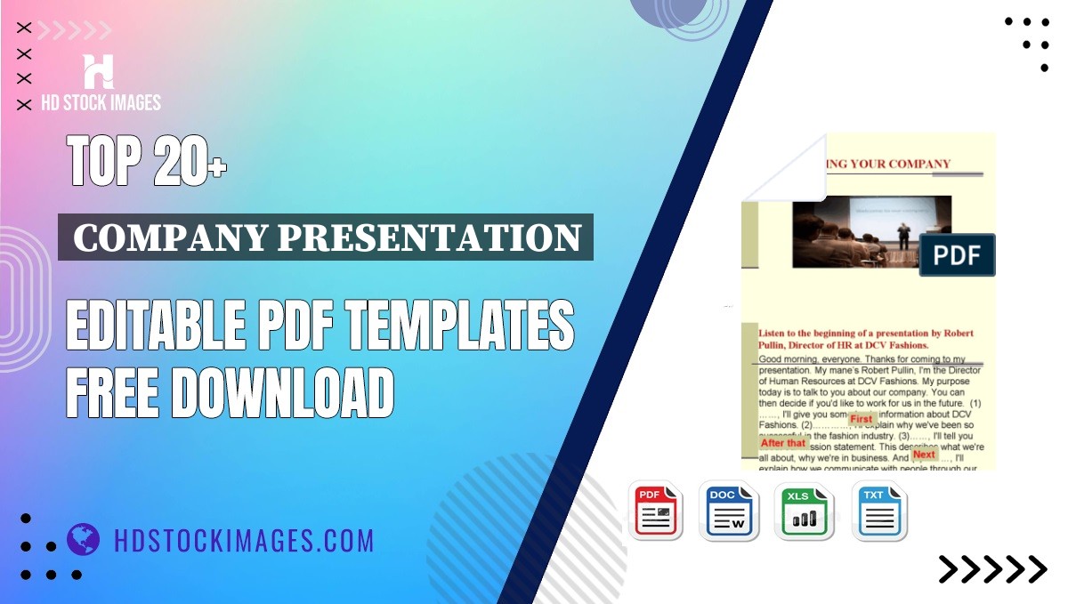 Top 20+ Company Presentation Editable PDF Templates Free Download