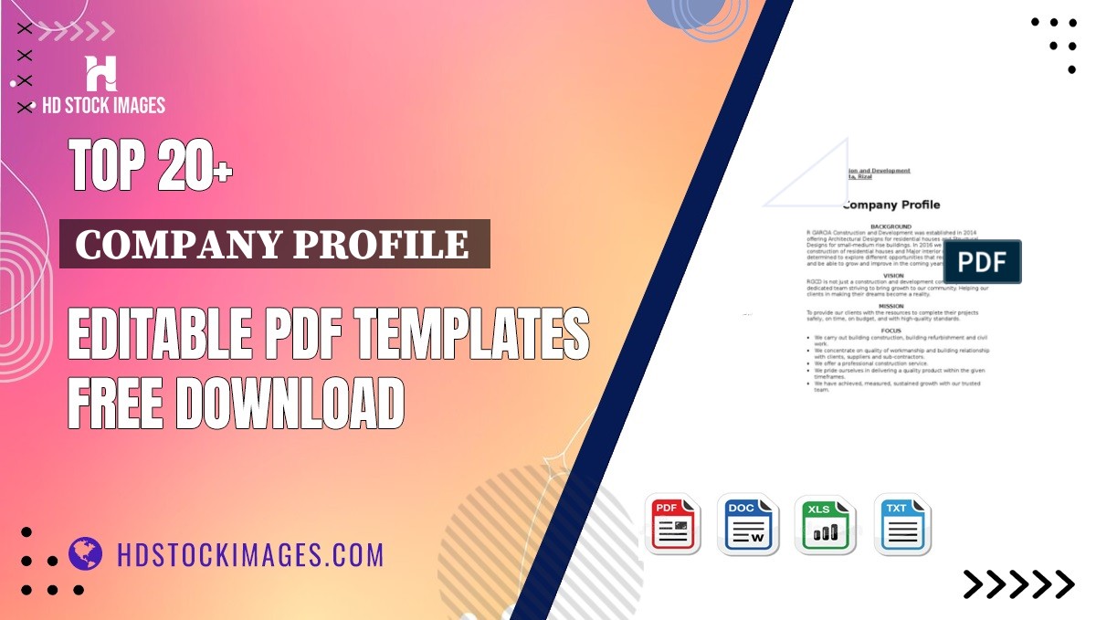 Top 20+ Company Profile  Editable PDF Templates Free Download