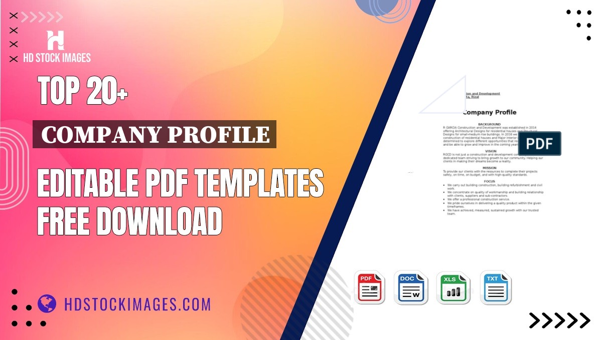 Top 20+ Company Profile Editable PDF Templates Free Download