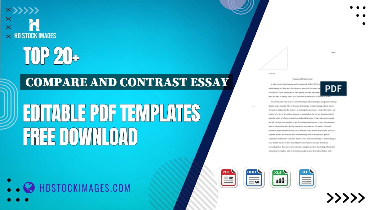 Top 20+ Compare And Contrast Essay Editable PDF Templates Free Download