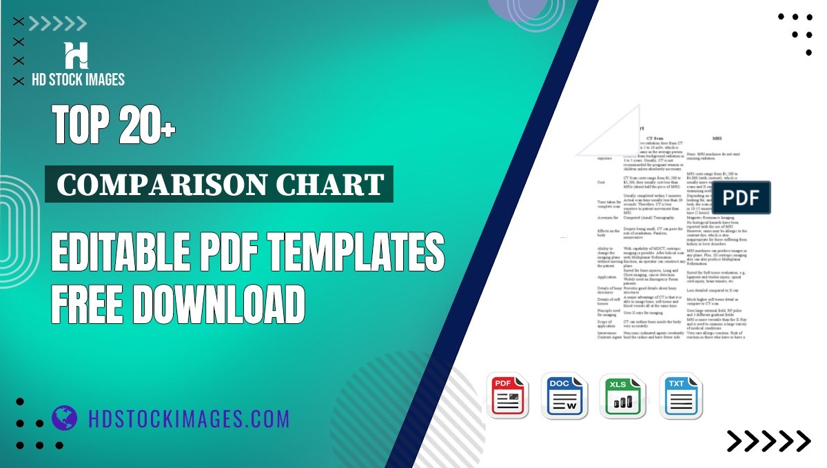 Top 20+ Comparison Chart Editable PDF Templates Free Download