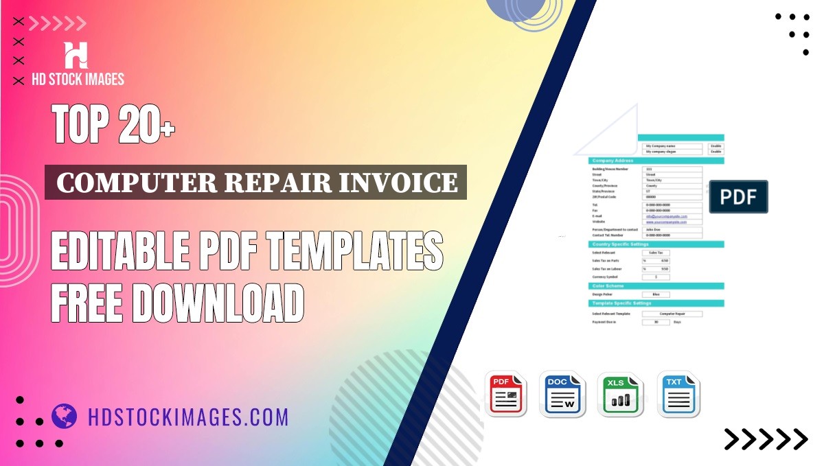 Top 20+ Computer Repair Invoice Editable PDF Templates Free Download