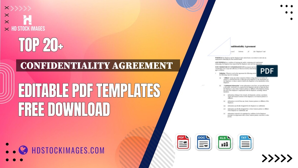 Top 20+ Confidentiality Agreement   Editable PDF Templates Free Download