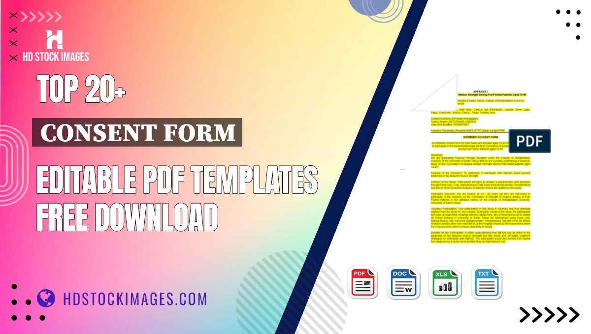 Top 20+ Consent Form Editable PDF Templates Free Download