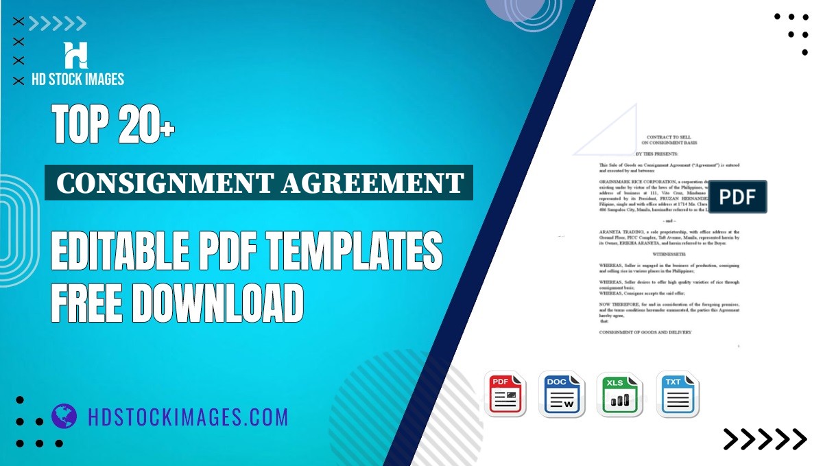 Top 20+ Consignment Agreement Editable PDF Templates Free Download