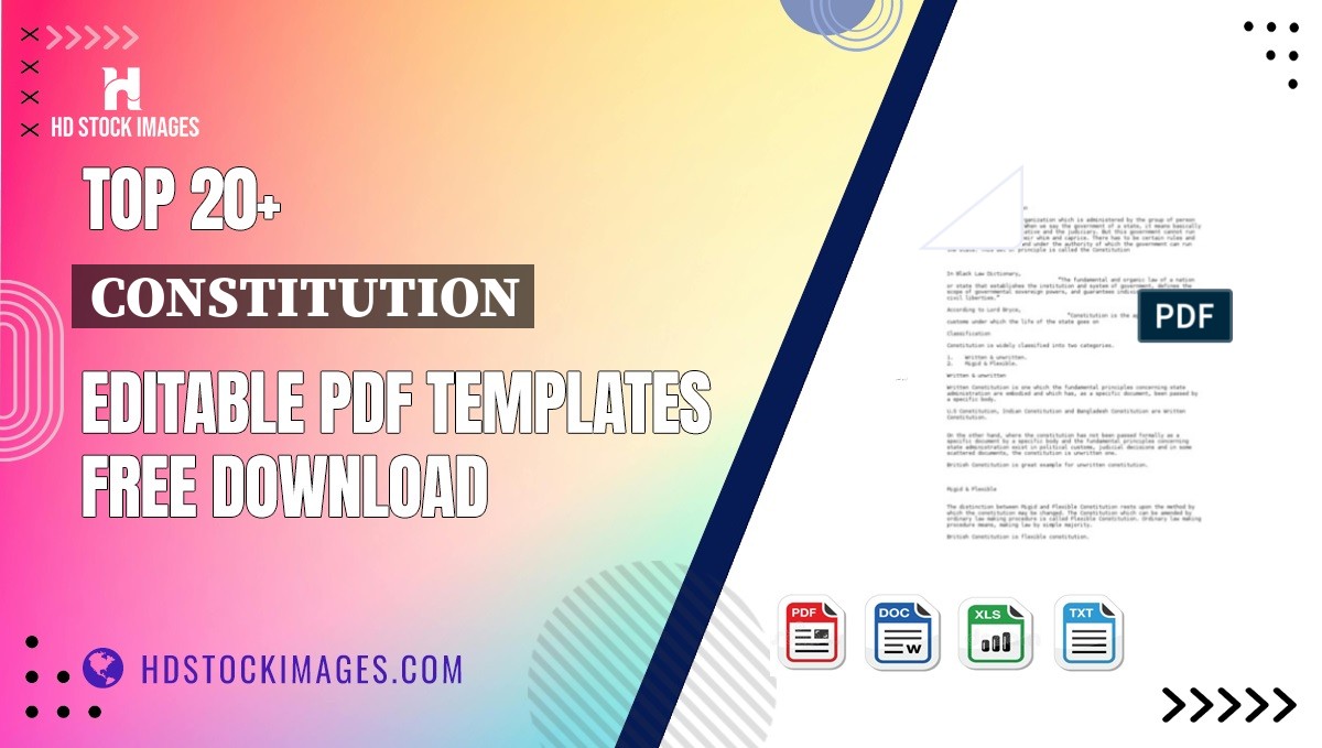 Top 20+ Constitution Editable PDF Templates Free Download