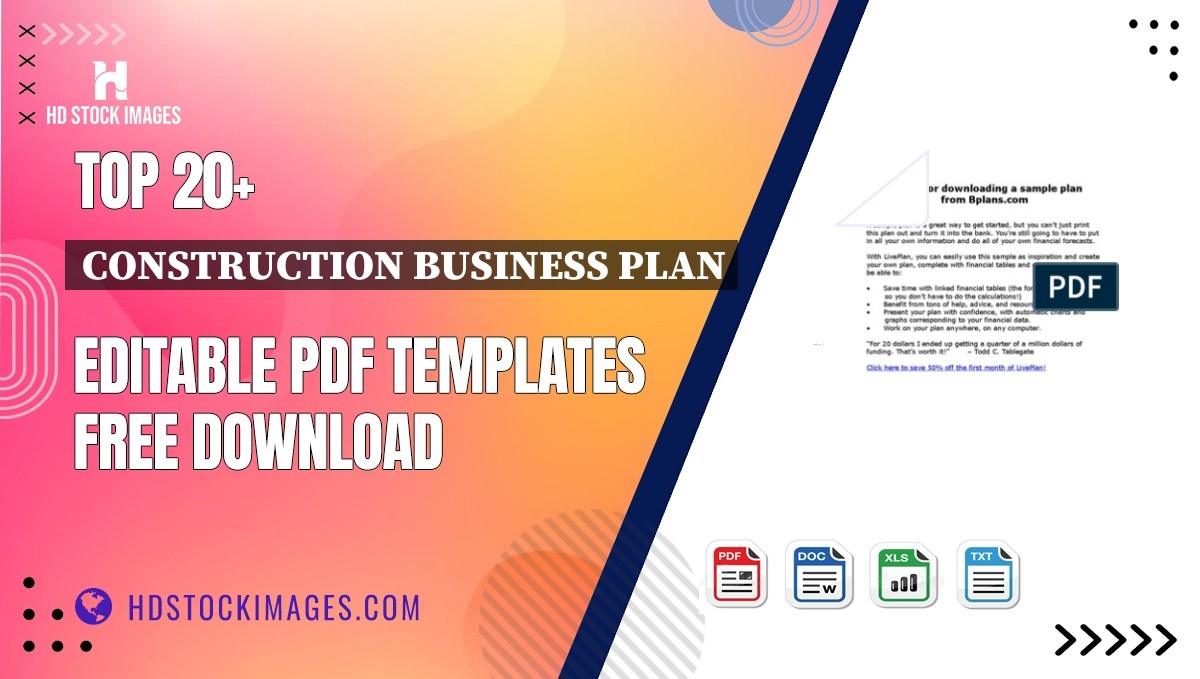 Top 20+ Construction Business Plan Editable PDF Templates Free Download