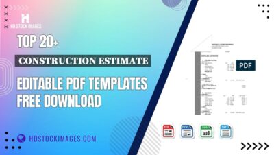 Top 20+ Construction Estimate Editable PDF Templates Free Download