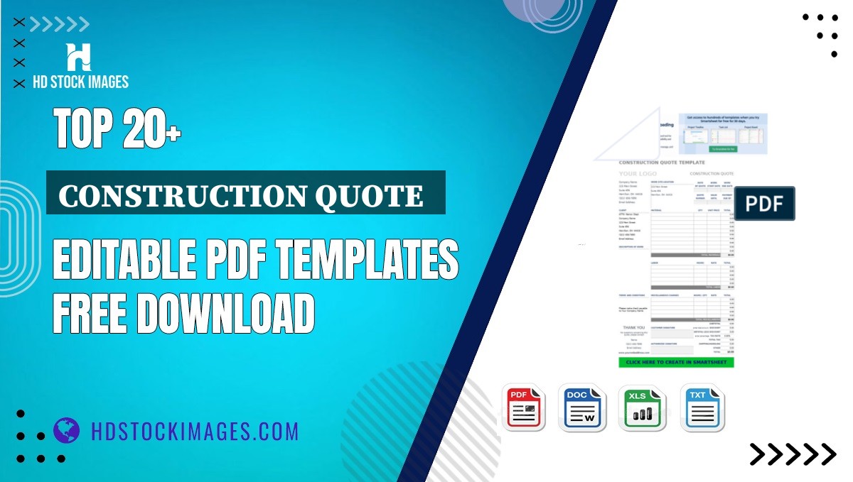 Top 20+ Construction Quote   Editable PDF Templates Free Download