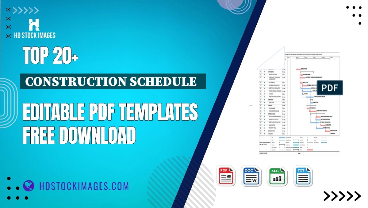 Top 20+ Construction Schedule   Editable PDF Templates Free Download