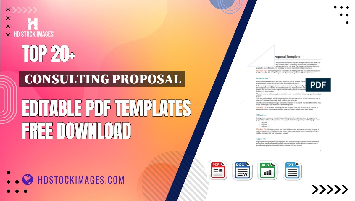 Top 20+ Consulting Proposal Editable PDF Templates Free Download