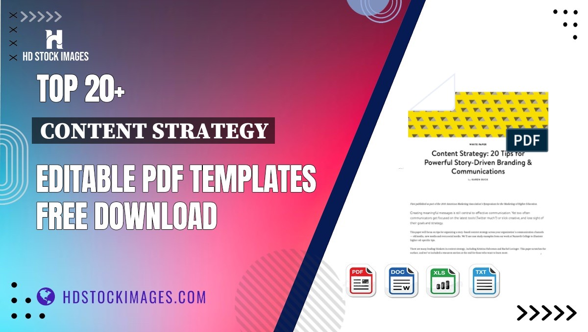 Top 20+ Content Strategy Editable PDF Templates Free Download