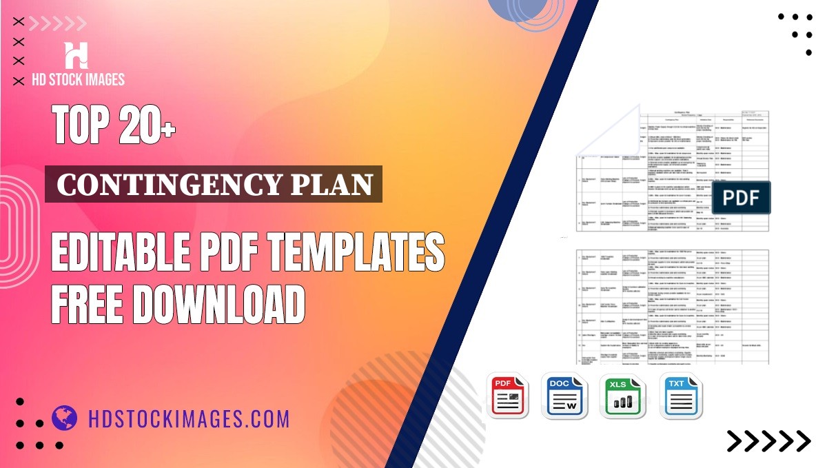 Top 20+ Contingency Plan Editable PDF Templates Free Download