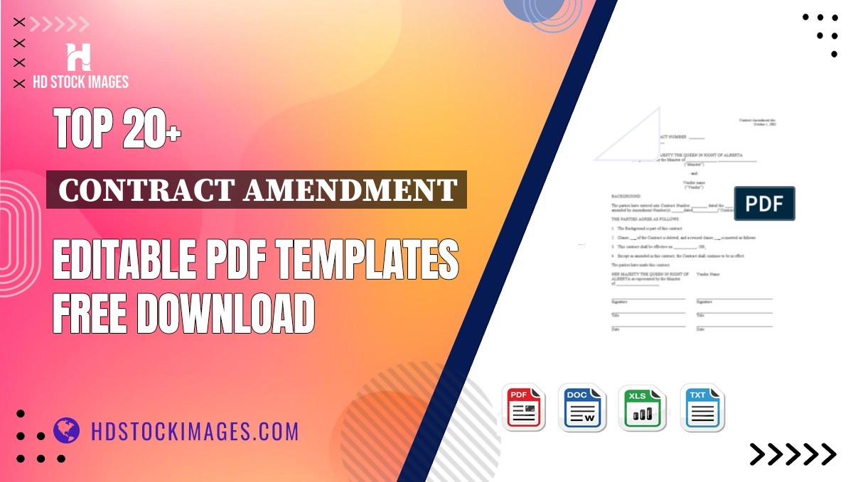 Top 20+ Contract Amendment Editable PDF Templates Free Download