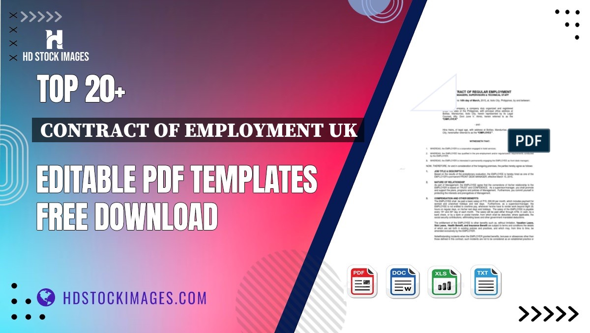 Top 20+ Contract Of Employment Uk Editable PDF Templates Free Download