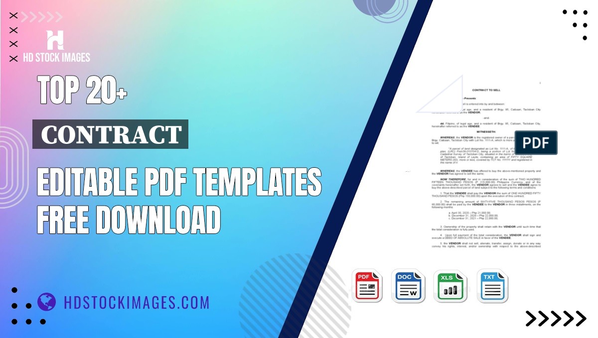 Top 20+ Contract Editable PDF Templates Free Download