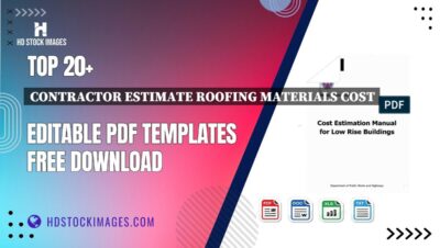 Top 20+ Contractor Estimate Roofing Materials Cost Editable PDF Templates Free Download