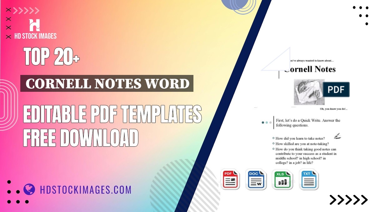 Top 20+ Cornell Notes Word Editable PDF Templates Free Download