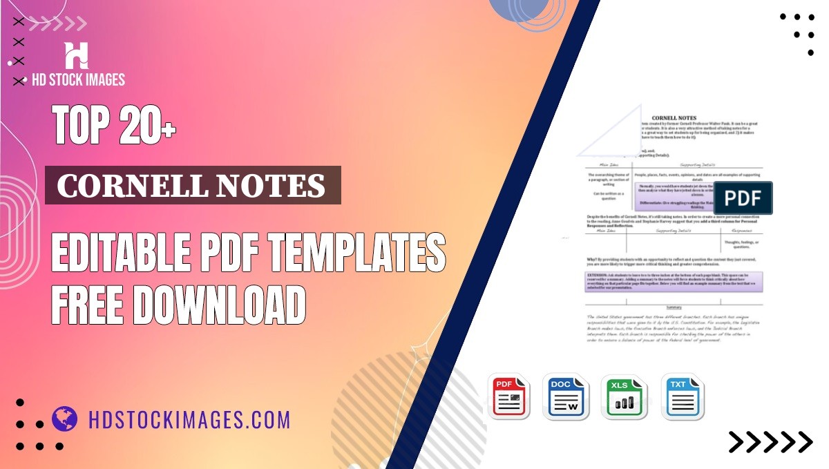 Top 20+ Cornell Notes  Editable PDF Templates Free Download