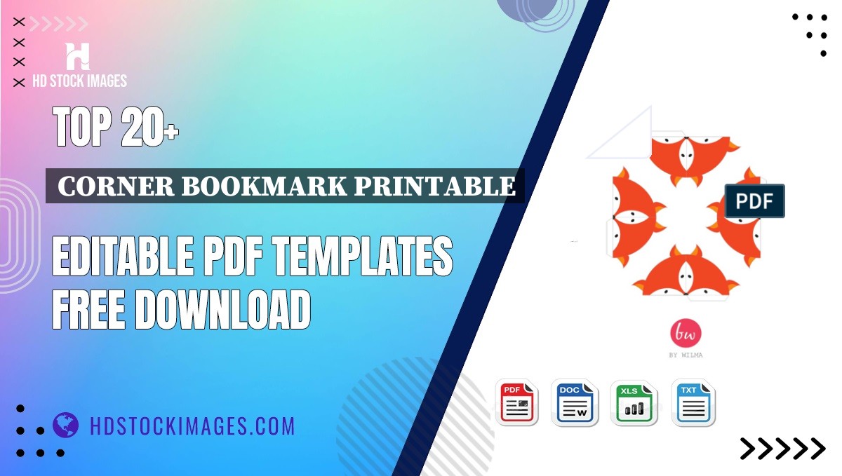 Top 20+ Corner Bookmark Printable Editable PDF Templates Free Download