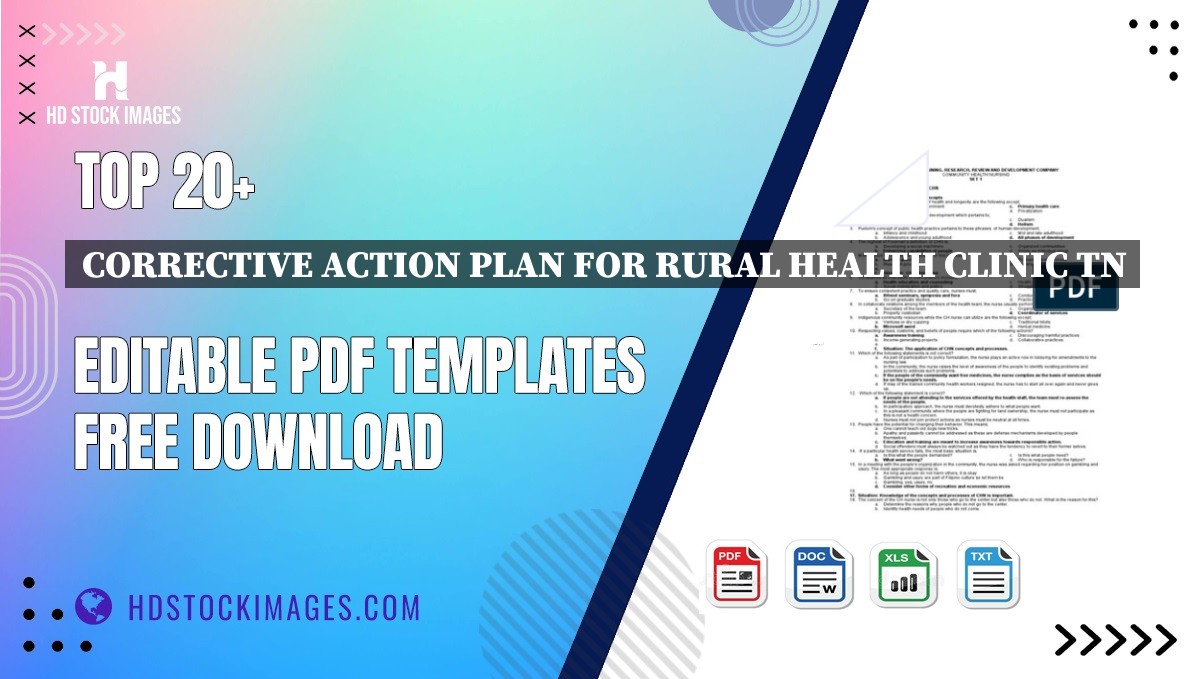 Top 20+ Corrective Action Plan For Rural Health Clinic Tn Editable PDF Templates Free Download