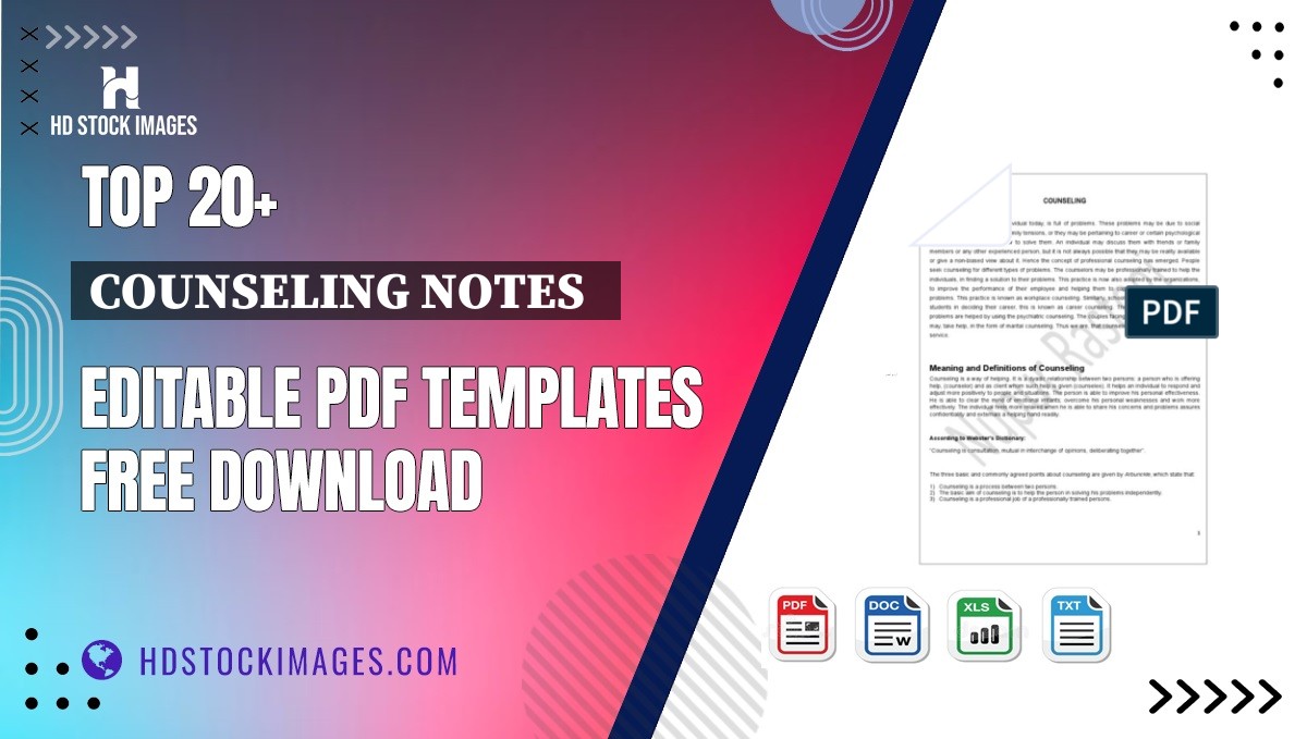 Top 20+ Counseling Notes   Editable PDF Templates Free Download