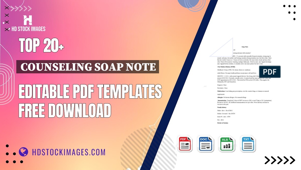 Top 20+ Counseling Soap Note Editable PDF Templates Free Download